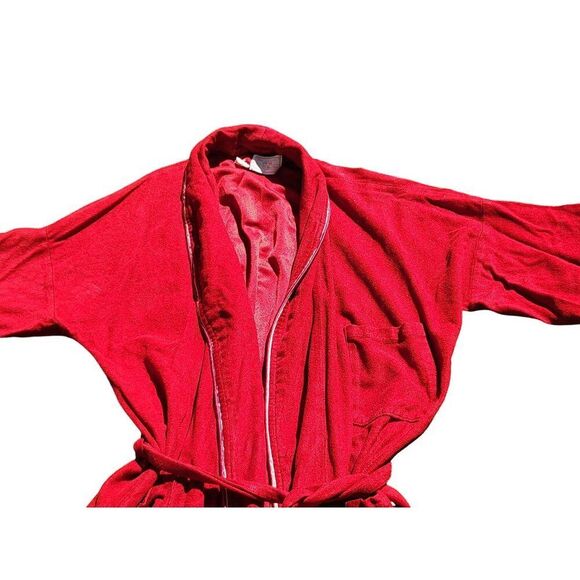 Vintage Sears The Men's Store Robe Sz 36-48 Red Casual Sleepwear Loungewear - Picture 2 of 7